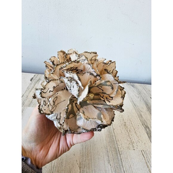 Shabby chic pom pom glitter ornament decor flower Xmas tree spring decor - Picture 6 of 6